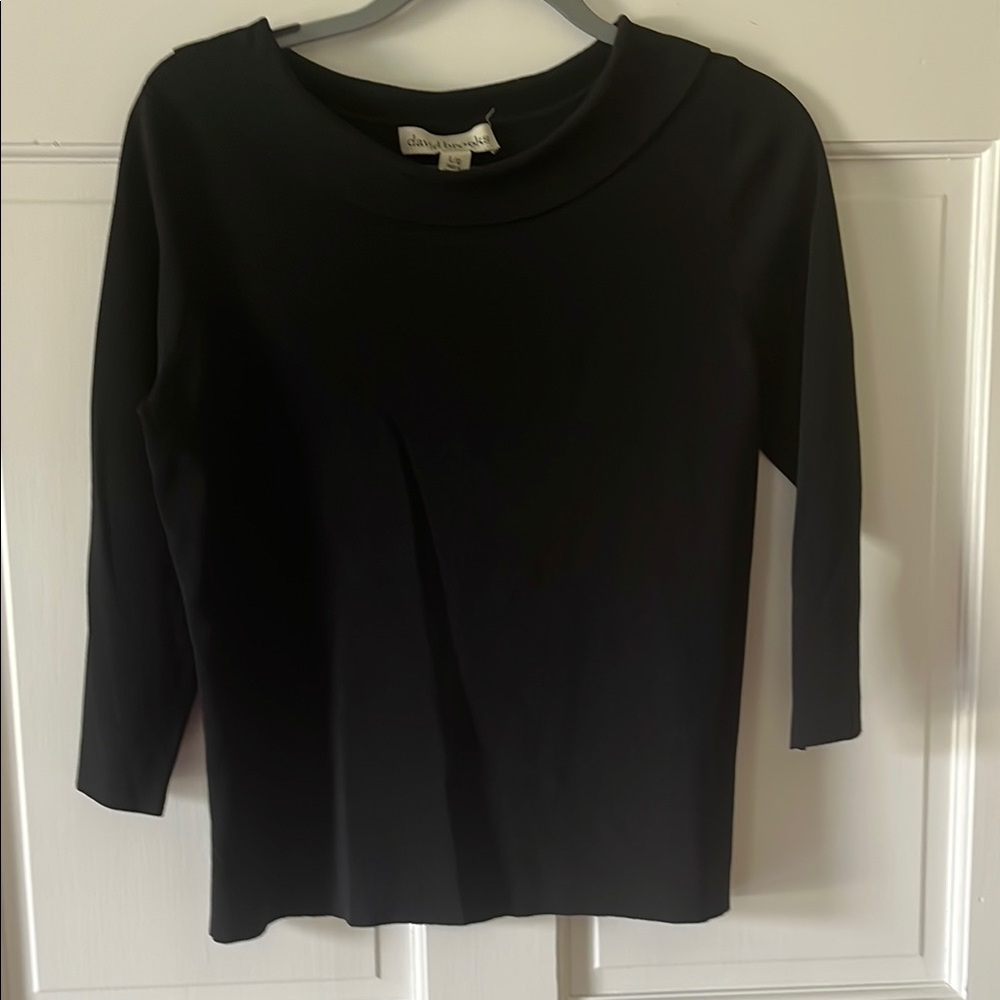 David Brooks Elegant Black Long Sleeve Tee